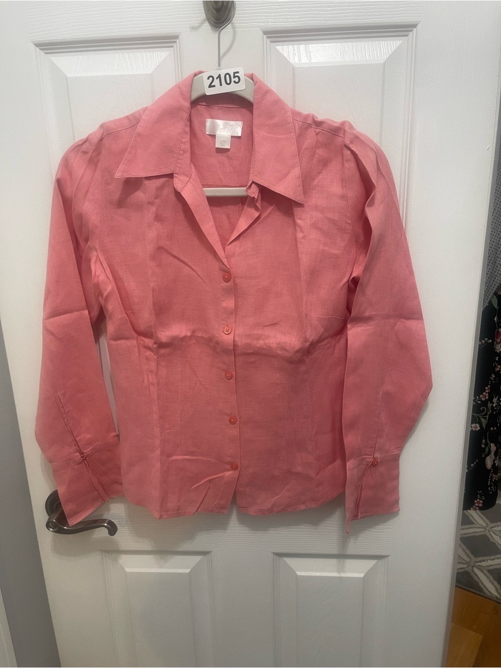 LOFT Coral-Pink Button Down Blouse